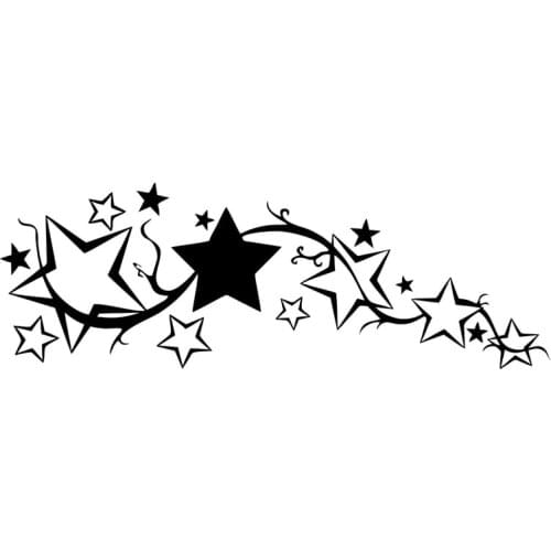 22.7*7.7CM Bright Stars Car Stickers Personalized Custom Motorcycle Vinyl Decals Black/Silver C7-1679