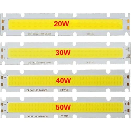 30-36V Long Strip COB Lamp Plate 127x22mm 20W 30W 40W 50W Large Power Rectangular LED Lamp Bead for Cast Light