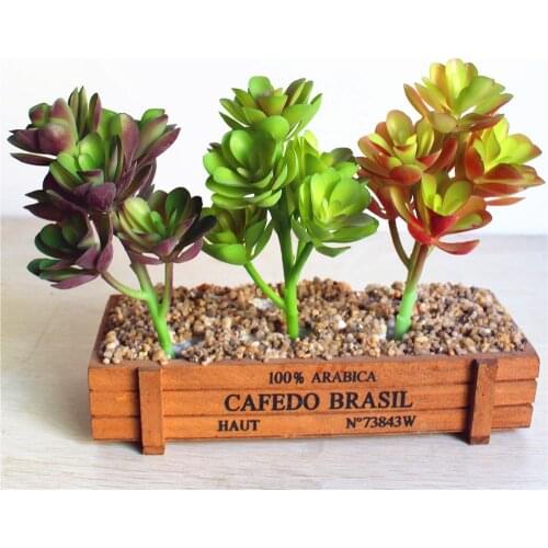 4.5x18cm 7 Heads Lotus Flower Heads PVC Artificial Green Succulent Plants Home Garden Decoration Accessories planta artificial