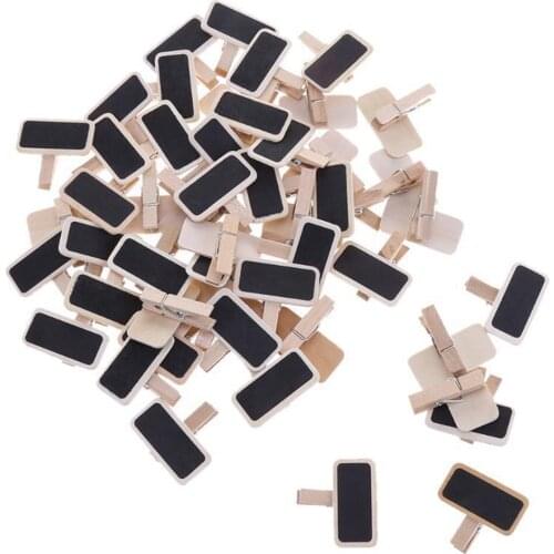 50pcs Mini Wooden clip Photo Paper Craft Blackboard Clips Portable Wood Clamp Memos Label School Office Storage Clip