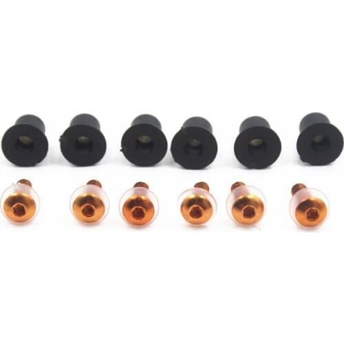 6pcs M5 Universal Motorcycle Fairing Bolts Windscreen Nut Bolt Washer Screw Chopper Touring