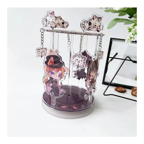 Anime Bungo Stray Dogs Ryunosuke Nakajima Atushi Nakahara Chuya Creative Merry-go-Round Stand Figure Model Plate Desktop Toy
