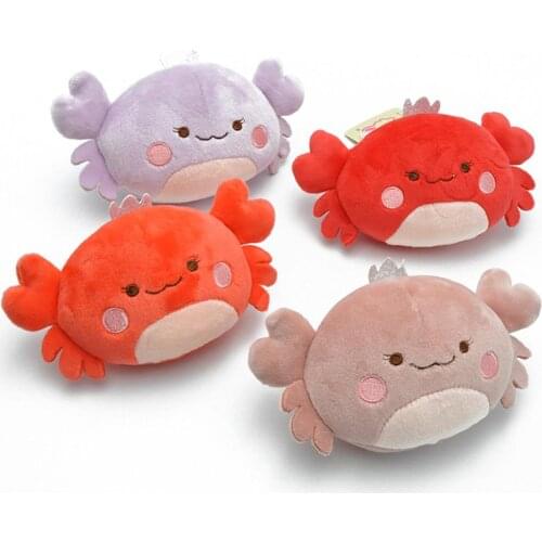 Keychain Cute Cartoon Crab Animal Plush Stuffed Doll Pendant Key Chain Holder Bag Decoration Hot Sale 2020 Children Toys Gift