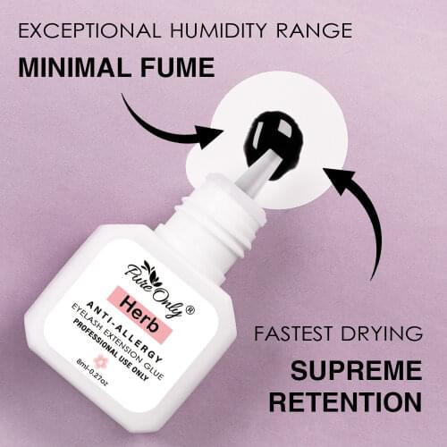 New 8ml Black Herb Lash Glue 1 Second Eyelash Extension Glue For Grafting False Eyelashes Adhesive Glue Long Last Private Label