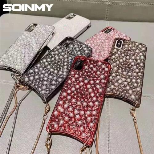 Glitter Pearl P30 Pro Case For iPhone XS Max Case Diamond Coque Cover For iPhone X 6 6s 7 8 Plus XR Funda For Huawei Mate 20 Pro