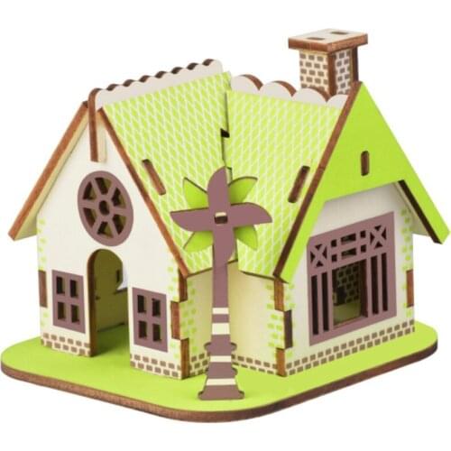 DIY Model toys 3D Wooden Puzzle-Ellie Cottage Wooden Kits Model Educational Puzzle Game Assembling Toys Gift for Kids Adult P1