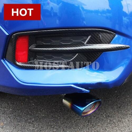 For Honda Civic 4dr Sedan Carbon Fiber Style Rear Fog Light Cover Trim 2016-2018 Car Accessories Interior Car Decor Car Trim