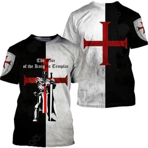 OGKB Short Sleeve Tshirt 3D Knights Templar Printed Men T Shirt Harajuku Summer Unisex T-shirt Drop Shipping Streetwear Homme