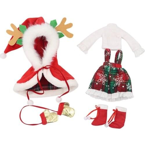 DBS Blyth icy 1/6 bjd 30cm doll Christmas costume winter outfits Merry Christmas girl gift toy