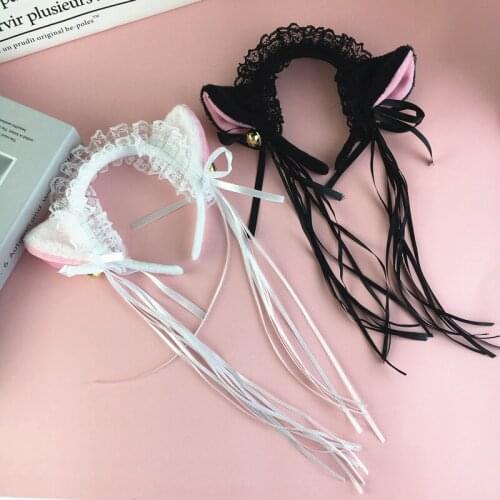 Cute bell Plush cat ear hair accessories Lolita sweet hairband Cosplay anime headband party dress headdress