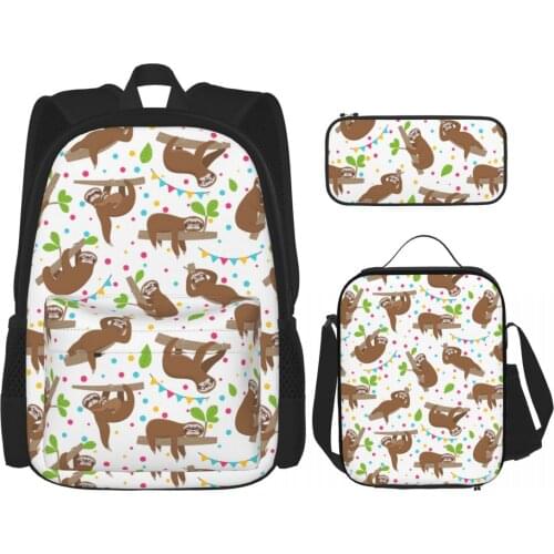 Cute Cartoon Sloth Plush fashion backpack children school bags for girls waterproof oxford large school backpack for teenagers