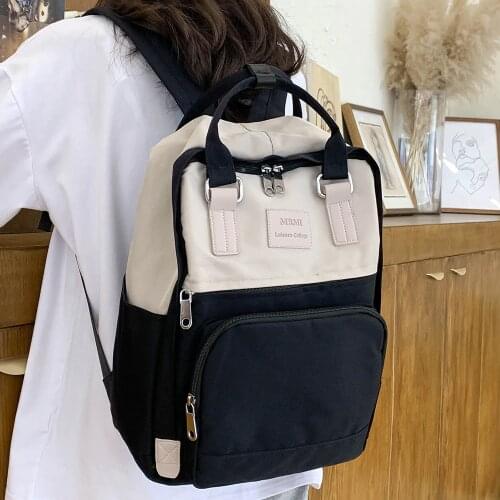 Cute Student Waterproof Backpack Female Women Vintage School Bag Girl Ladies Nylon Backpack Harajuku Handle Book Bag Fashion New