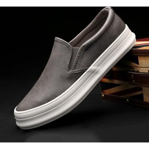 Men Casual Shoes Fashion Leather Men Loafers Moccasins Slip On Mens Flats Loafers Thick bottom Shoes A21-101