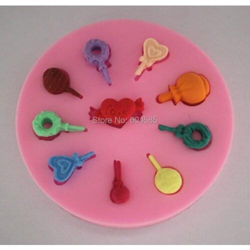 Lollipop set fondant cake molds soap chocolate mould for the kitchen baking FM154
