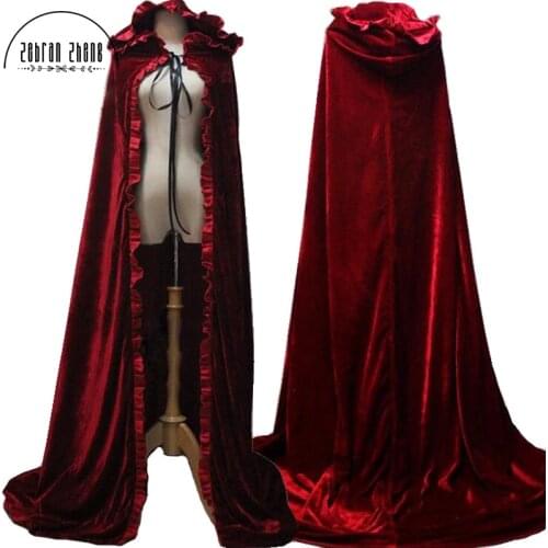 2020 Newest Red Cloak Hood Long Red Cloak For Adult Winter Princess Princess Cosplay Cloak Halloween