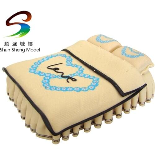 New Arrival 1:50 European Miniature Model Bed Artificial Furniture Architectural Ceramics Scale Bed