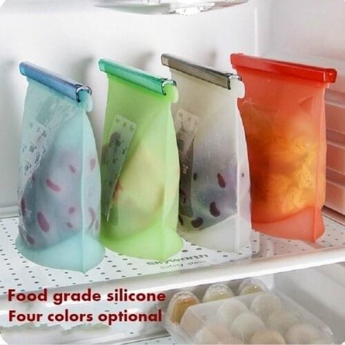 New Reusable Vacuum Silicone Food Bag Sealer Milk Fruit Meat Storage Bags Fridge Food Storage Containers Refrigerator Bag