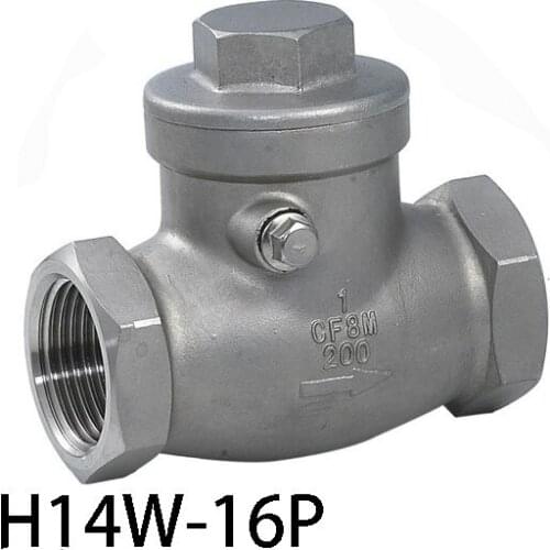 BSPT 1-1/2" DN40 PN16 Threaded Swing Check Valve 200PSI Stainless Steel SS304 Female Check Valve