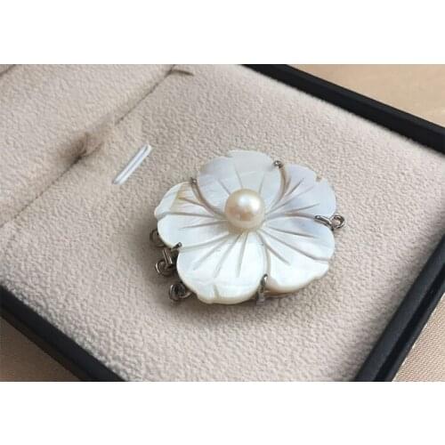 Wholesale 3rows shell carve flowers fashion sweater chain link necklace bracelet clasp