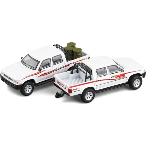 Diecast 1/64 Scale Hilux Pickup All-alloy Car Model Shock-absorbing Sliding Car Model Collectible Decoration Gift Toys for Boys