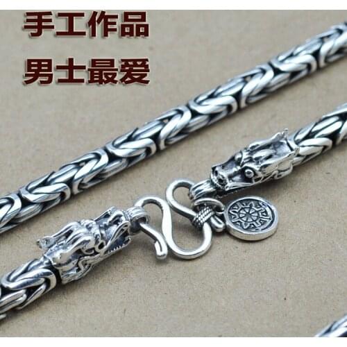 Thai Silver Necklace 999 Men Necklace Necklace Handmade Chain Faucet Necklace Mens Pirate Boat Wholesale