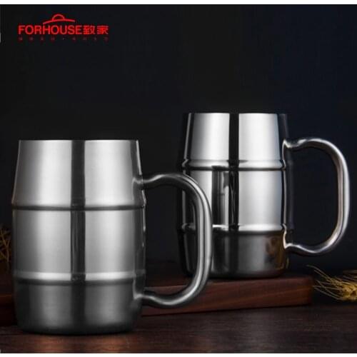 450ml Stainless Steel Beer Cup Mugs Coffee Cup Outdoor Camping Travel Mugs Drinking Whiskey Milk Tea Mugs For Home Bar