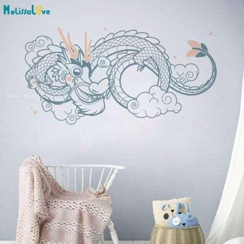 Custom Two Colors Chinese Dragon Wall Stickers Asian Legend Animals Large Size Decals For Baby Room Nursery Murals YT5471