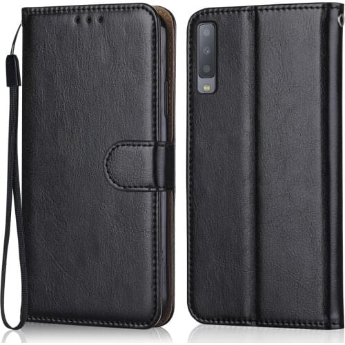 Folio Luxury Leather Case for On Samsung Galaxy A7 2018 A750 A750F SM-A750FN SM-A750G 6'' Wallet Stand Flip Case Phone Bag