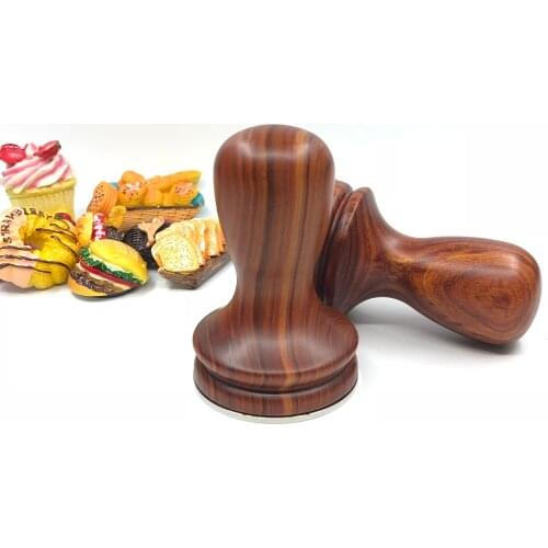 Red Sandalwood Handle 58mm Tamper Stainless Steel Base Powder Press Solid Hammer Espresso Tamper Coffee Accessories For Barista