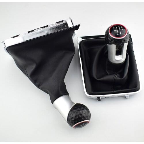 Free Shipping 5 6 Speed Gear Head Black Shift Knob Gear Knob Boot Gaiter Frame For VW Passat B6