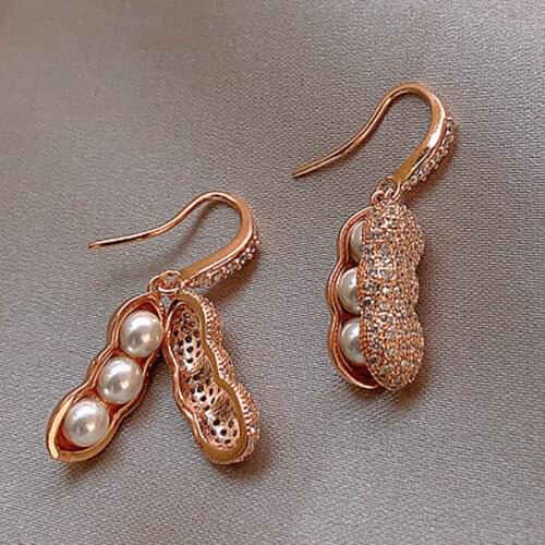 Zlxgirl jewelry AAA mirco pave zirconia copper earrings jewelry fine women bridal accessory Imitation pearl earing piercings