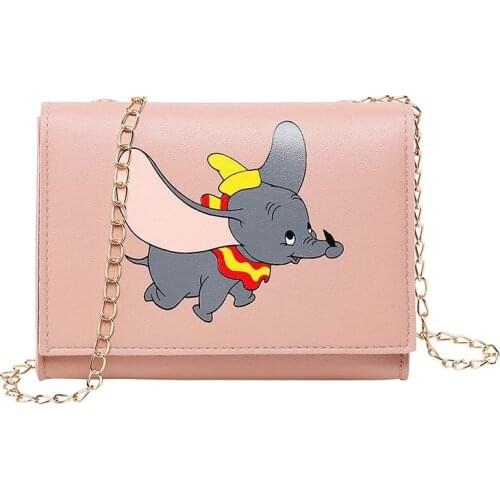 Disney Dumbo Cartoon Lady Messenger Bag Shoulder Fashion Handbag Shopping Bag Gift Mobile Phone Bag Wallet