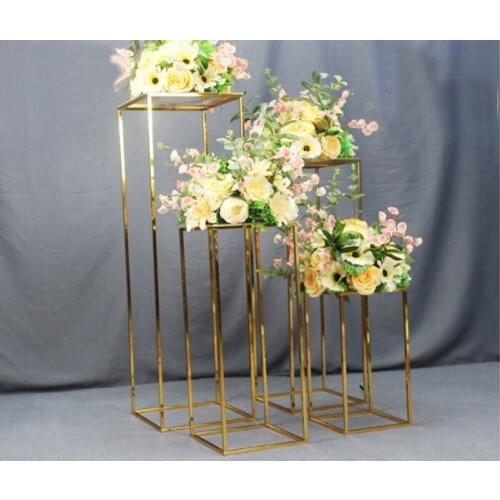 Wedding Flower stand Column Gold flower stand Table Centerpiece road leads wedding arrangement 10pcs/lot