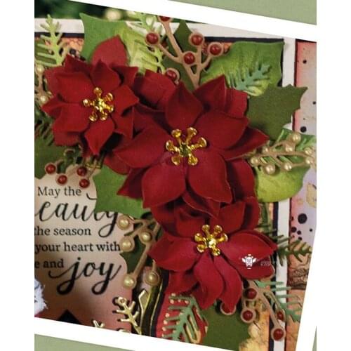 Mmao Crafts Metal Steel Cutting Dies Christmas holly leaf berries Stencil For DIY Scrapbooking Paper/photo Cards Embossing Dies