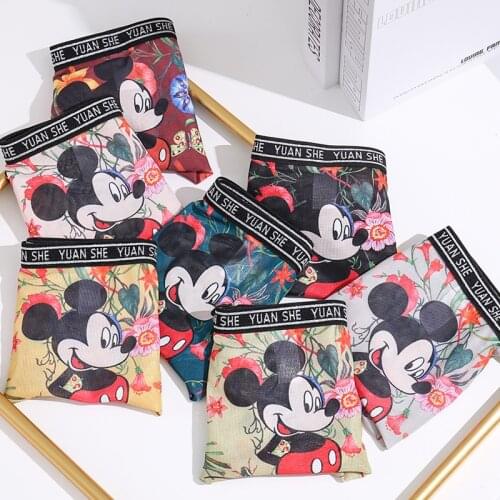 Disney Mickey Mouse Women Underwear Sex Panties Summer Lace Breathable Briefs Female Seamlesstange Ropa Interior Femenina