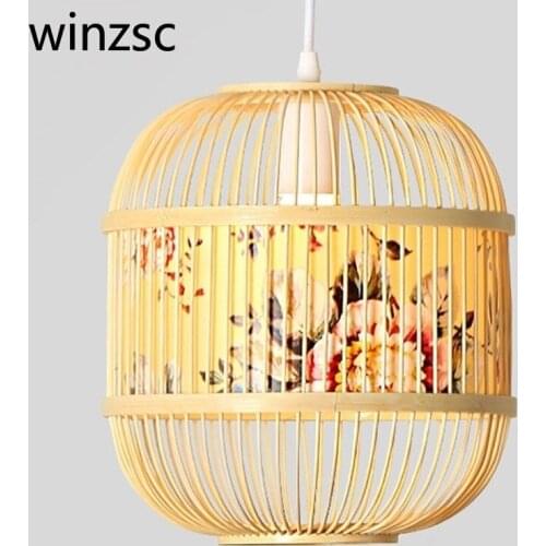 Creative personality Pendant Lights Southeast Chinese garden rattan bamboo hanging lamp dining room retro wood led lamp LU816320
