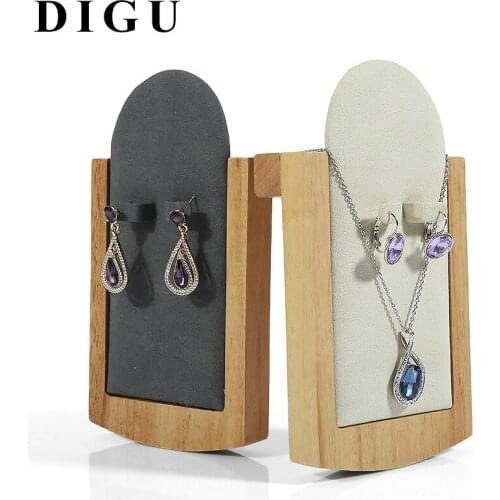 Creative solid wood grain necklace shelf jewelry display props pendant necklace jewelry pendant props earring display stand