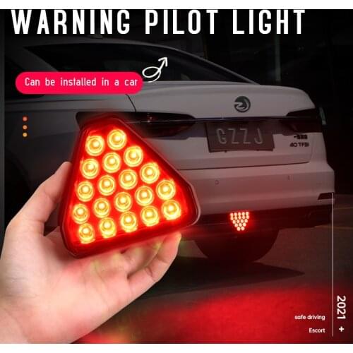 Universal F1 Triangle Style Sport 12LED Brake Signal Lamp REAR FOG LIGHT "Rear Third Brake Lamp" DRL For JDM BBA