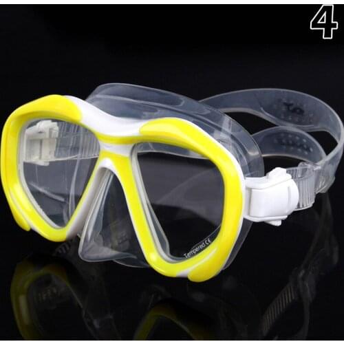 Adult Swimming Goggles Tempered Glass Wide View Anti-fog Snorkel Mask jlrr