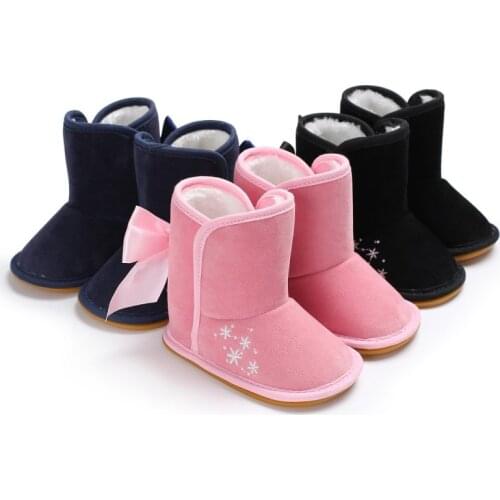 Winter Warm Sweet Baby Girls Princess Winter Boots Newborn First Walkers Infant Toddler Kids Winter Shoes