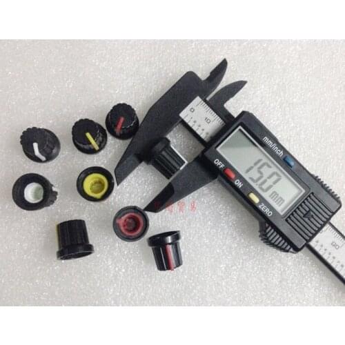 10pcs B03 black plastic knob cap for flower axis potentiometer / width 15MM * high 15MM / White / yellow / red