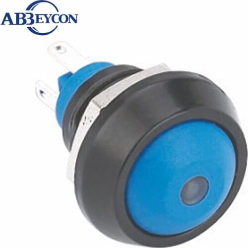 12mm Momentary ON Highlighted Dot Led Illuminated Pin Terminal Domed Head Push Button Switch