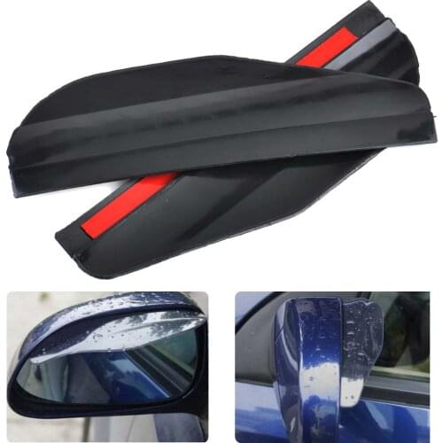 2Pcs Acrylic Auto Black Flexible Rearview Side Mirror Cover Water Rain Sun Guard Visor Shield Universal