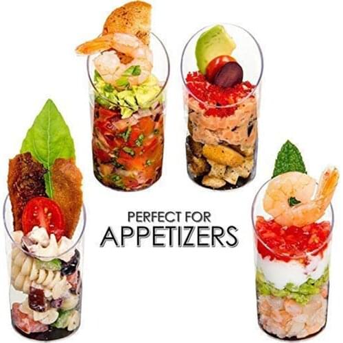 20/25/30pcs 80ml Reusable Cylinder Dessert Cups Plastic Mini Yogurt Mousses Dessert Cups Container for Party Wedding Supplies