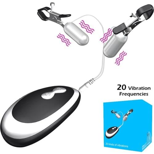 20 Frequency Nipple Vibrator Vibrating Nipple Clamps Clitoral Clip Breast Massage Clitoral Stimulation Female Sex Toys for Women