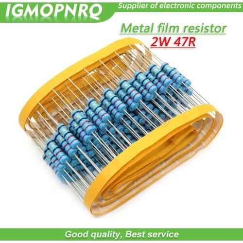 20pcs 47 ohm 2W 47R Metal film resistor 2W resistance IGMOPNRQ