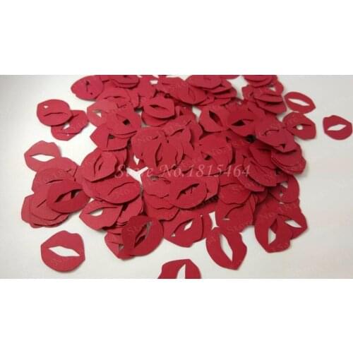 200pcs Glitter Red Lips Confetti Pack Paper Lips,Bachelorette Confetti,Custom Confetti,Scrapbooking,Anniversaries,Table Decor