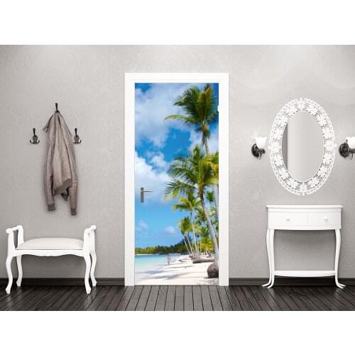 3D Beach Holiday Art Door Mural Wallpaper Wall sticker Decal Wall Decal Photo self adhesive home decor accessories