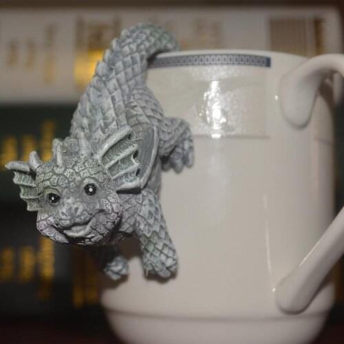 4pcs/set So Cute Little Dragon Sculpture Resin Crafts Dinosaur Flower Pot Ornaments Creative Garden Childrens Room Decoration