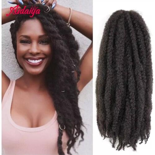 Aidaiya Crochet Marley Hair for Twists Afro Kinky Twist Crochet Hair 20Inch Ombre Synthetic Kanekalon Braiding Hair Extensions